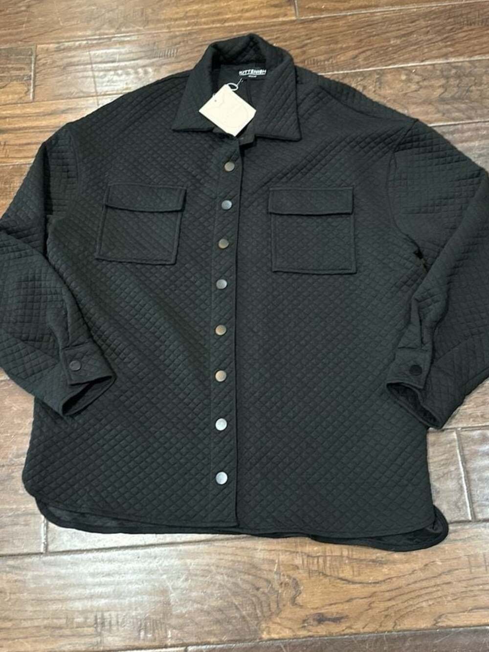 Kittenish by Jessie James‎ Decker Quilted Shacket in Black
